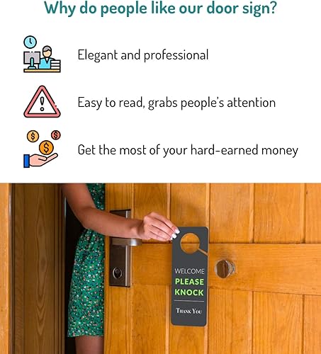 Miniatura 8 de Letrero de dormir para puerta, paquete de 2 (impreso en ambos lados), plástico de PVC de 9.3 x 3.5 pulgadas, letrero de siesta, letrero de siesta,