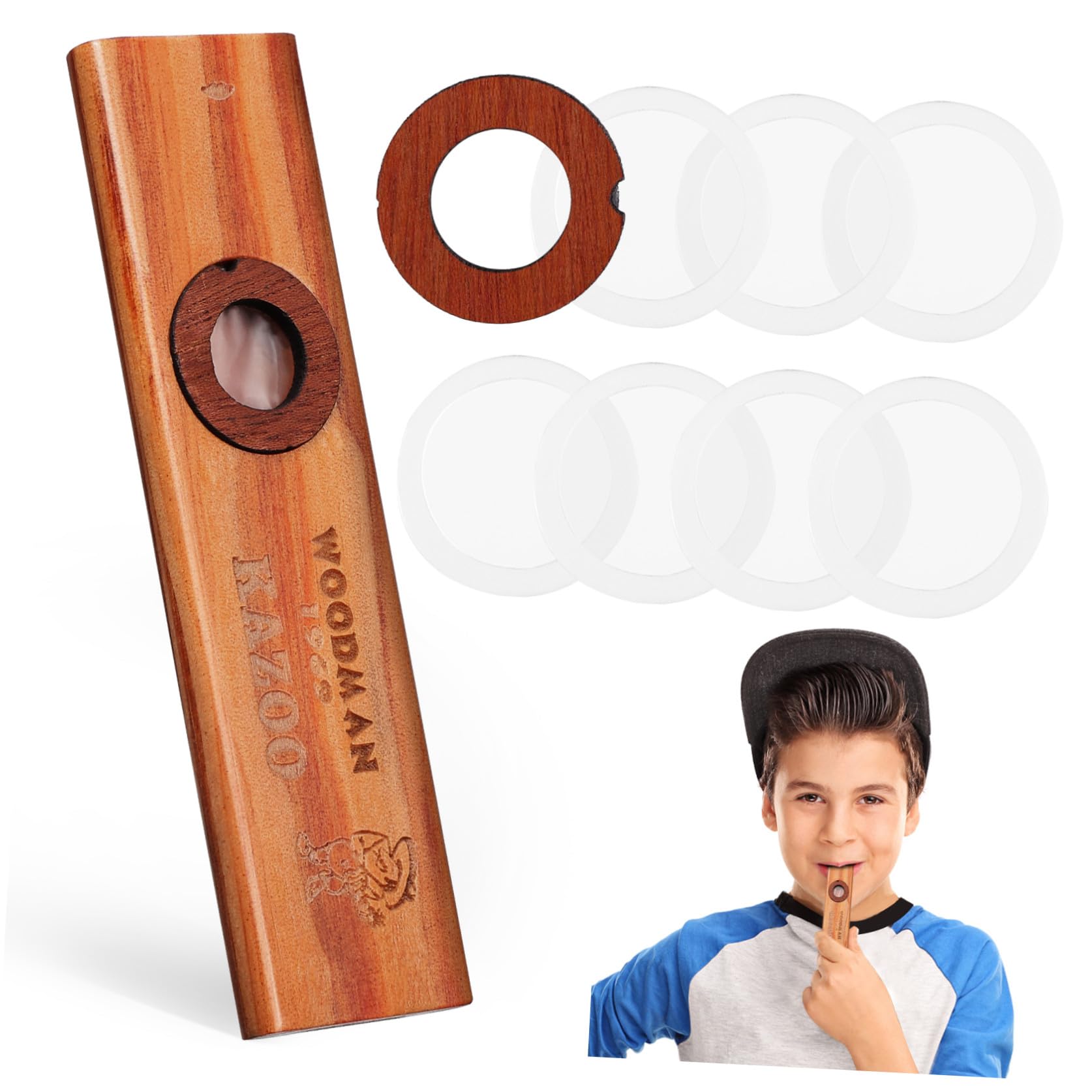 Toyvian 5 zestawów instrumentów muzycznych Kazoo, instrumenty muzyczne, akcesoria gitarowe, instrumenty muzyczne na Halloween, instrumenty instrumentalne dla dzieci, drewno