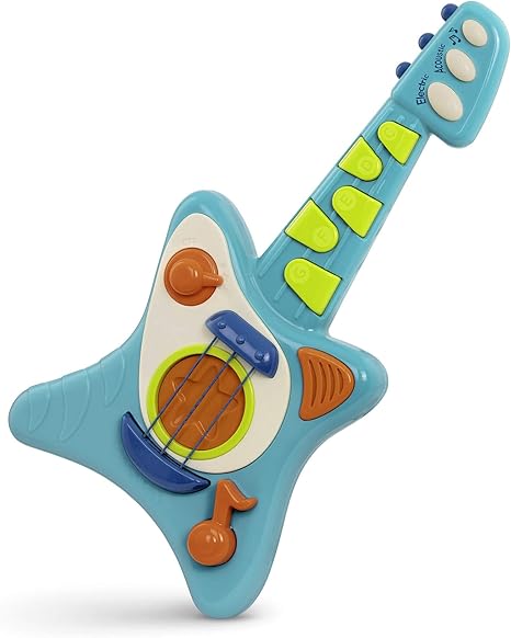 Battat- Toy Guitar For Toddlers, Kids, Children Play Guitar With Songbook Acoustic, Electric, And Song Modes- Lil' Rocker's Guitar 2 Years +