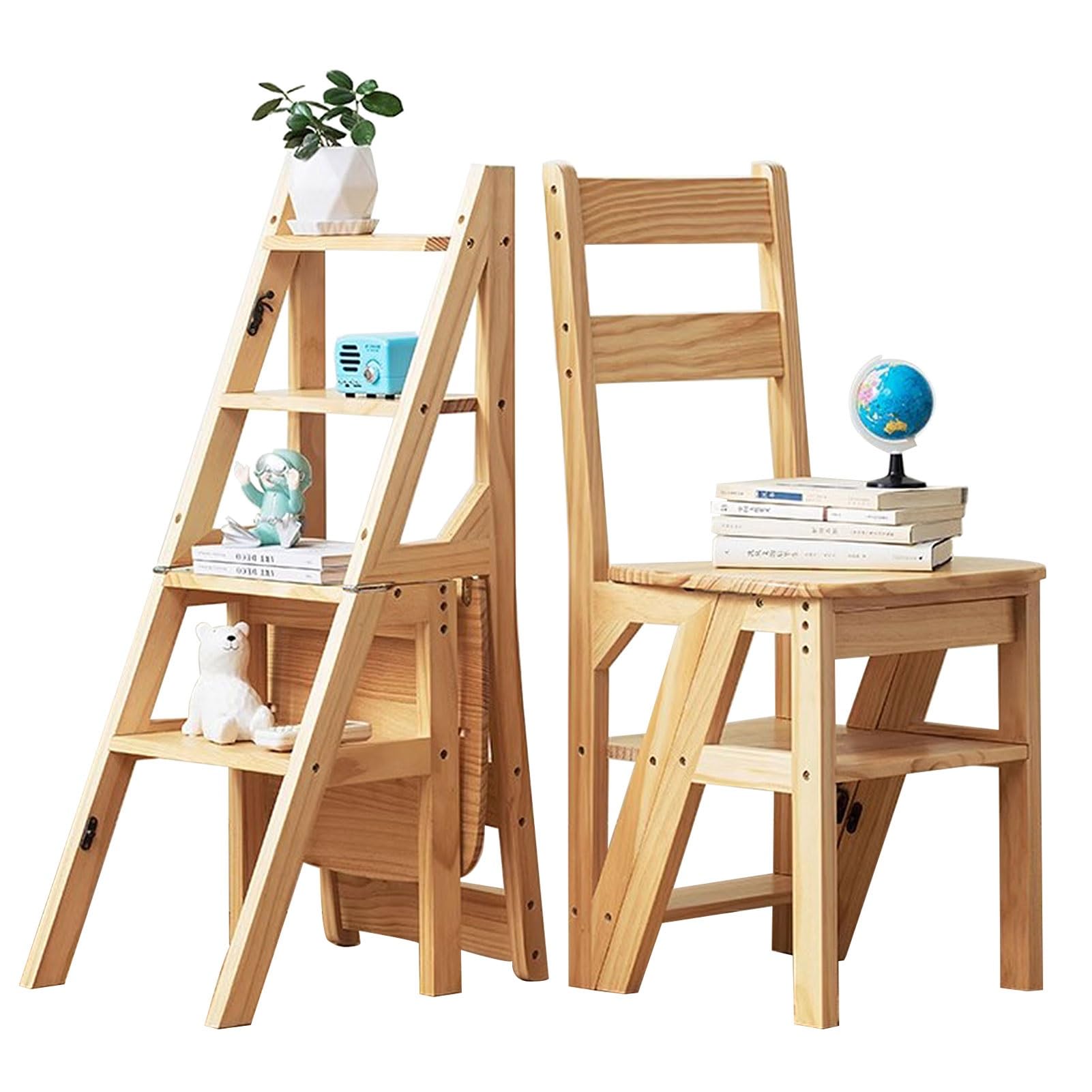 Silla tipo escalera plegable para alcanzar muebles altos sin esfuerzo