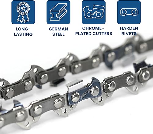 Miniatura 5 de Zentop Cadena de motosierra de 14 pulgadas, paquete de 3, paso LP de 38 pulgadas, calibre de 043 pulgadas, 52 eslabones de transmisión, A0-52DL, se