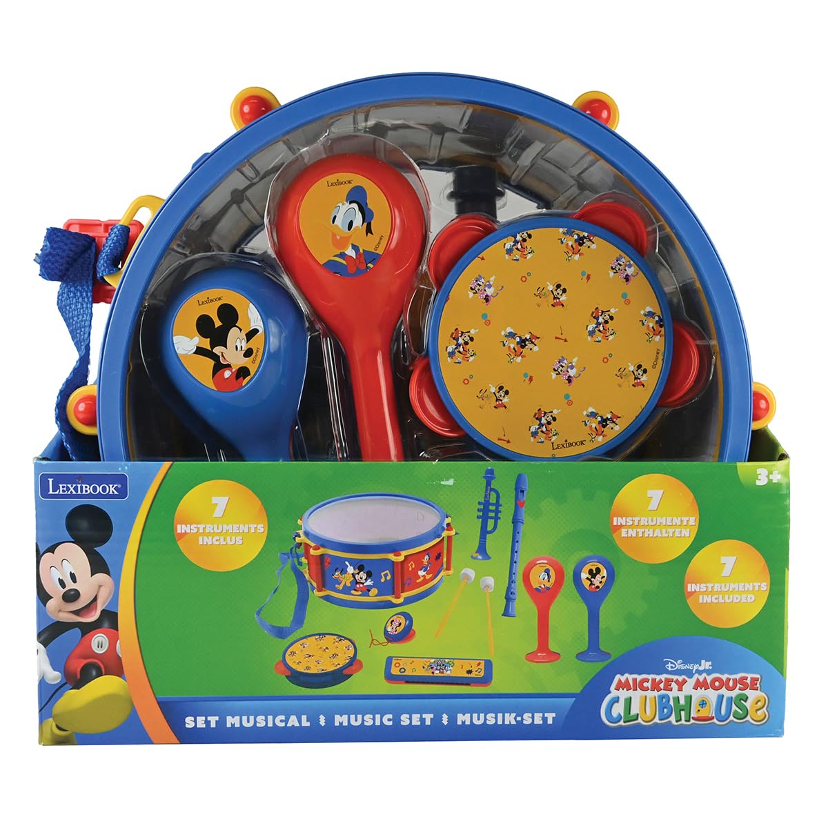 Lexibook, Set Musical 7 Piezas Mickey Mouse, Azul, Rojo, K360MCHLXB