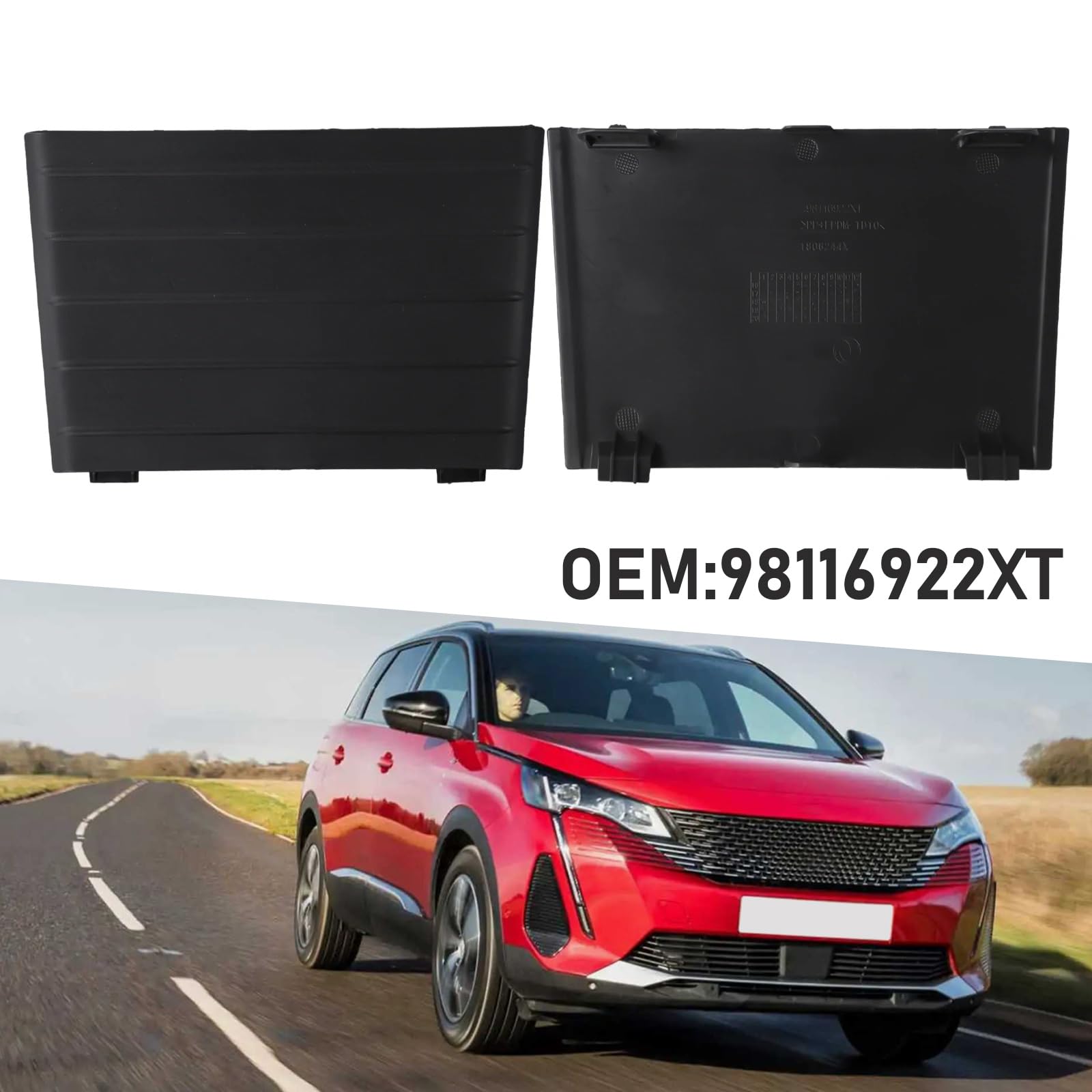 Convient pour Peugeot 3008 5008 MK2 2016-2019 - Grille centrale inférieure de pare-chocs avant, garniture de prise radar 98116922XT