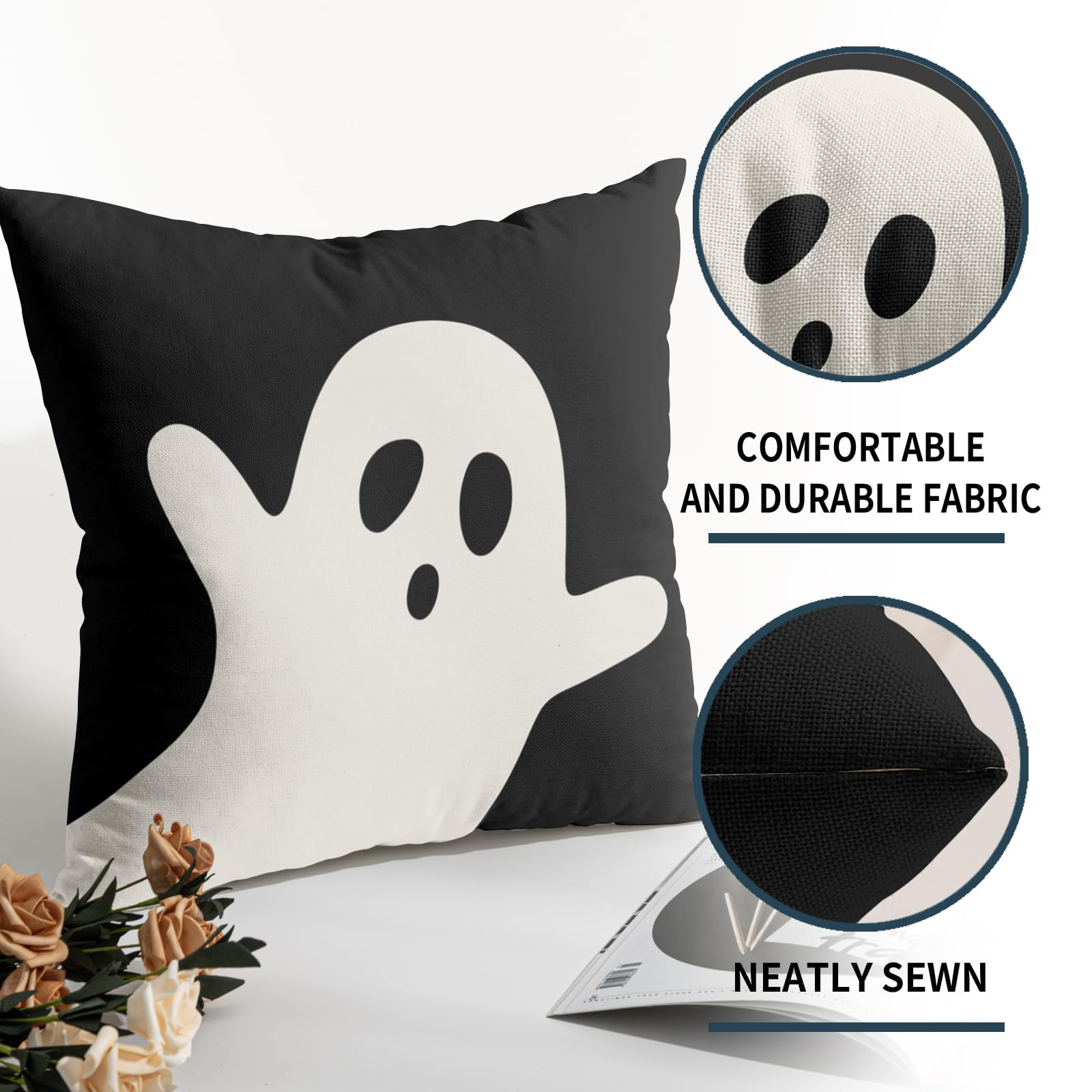 Ripley - JUEGO DE 4 FUNDAS DE ALMOHADA DECORATIVAS DE HALLOWEEN DE 18 X 18 PULGADAS PARA