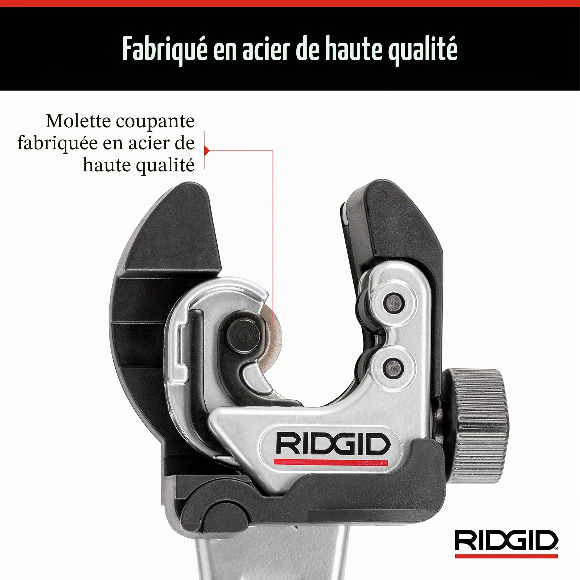 RIDGID 32573 Coupe-tubes miniature 2 en 1 avec AUTOFEED (avance assistée) et poignée à cliquet modèle 118, coupe-tubes de 6 à 29 mm