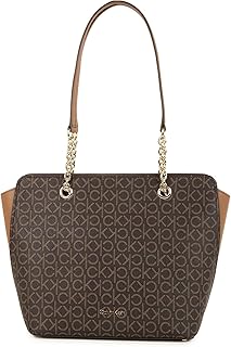 Calvin Klein womens Hailey Signature Top Zip Chain Tote