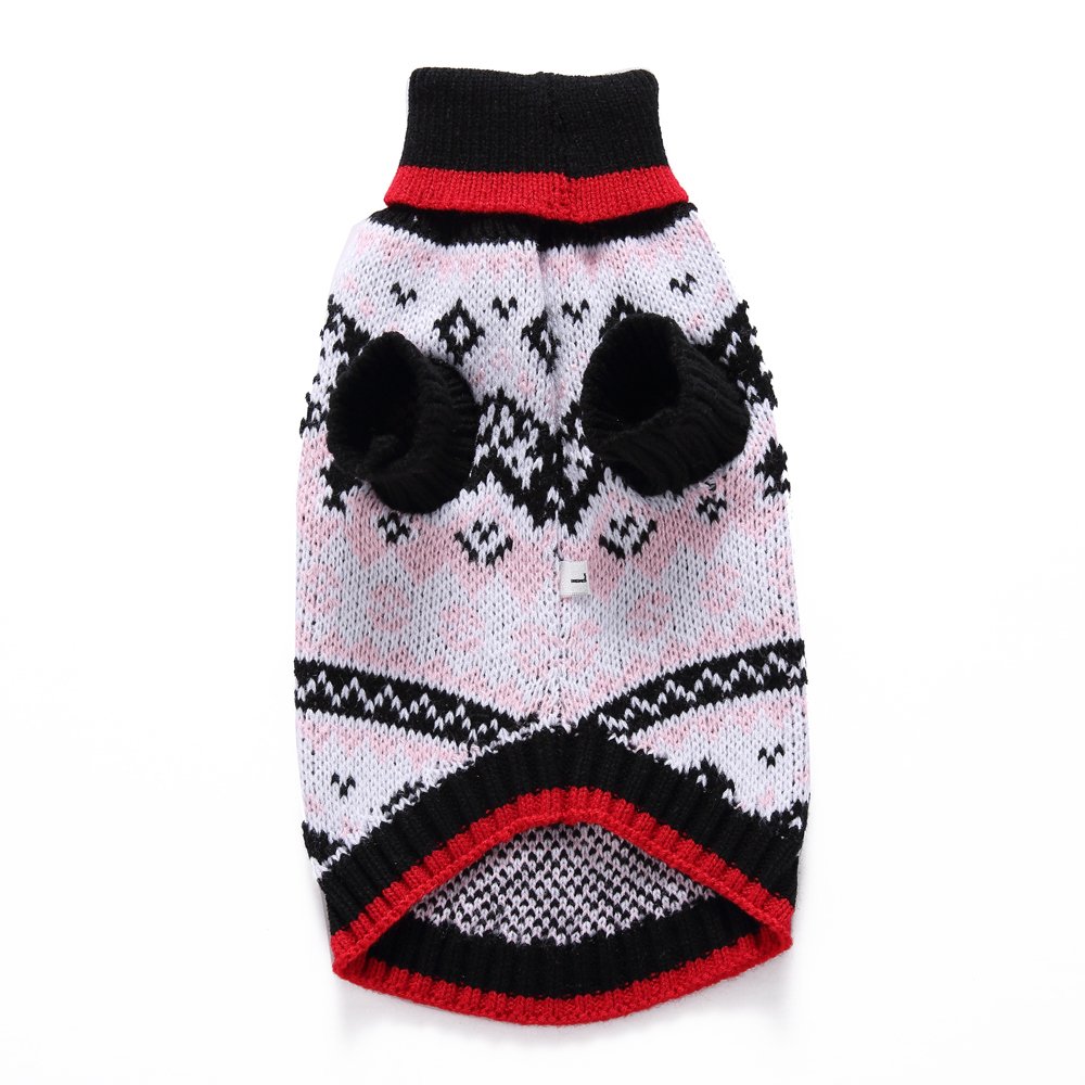 Pull à col roulé pour Petit Chien - Pull à col roulé pour Chiot - Vêtements pour Temps Froid - Chihuahua - Vêtements de Noël pour Filles et garçons - pour Automne et Hiver - Rose - Taille S