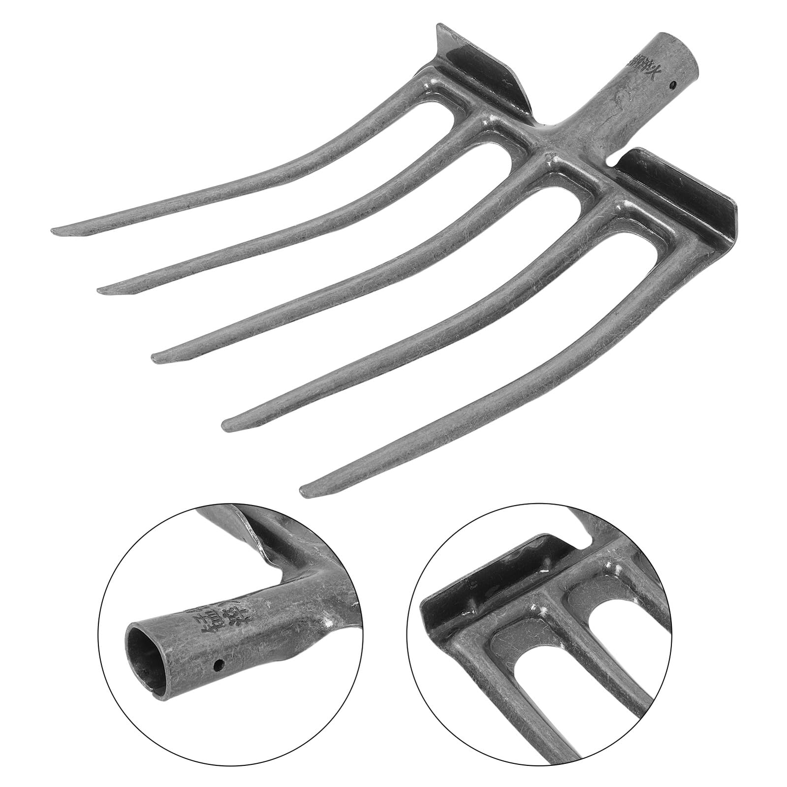 Forca da Giardino in Acciaio Argento 5 o 6 Denti per Lavorazione del Terreno e Sarchiatura, Resistente e Versatile per Orto e Attività Agricole