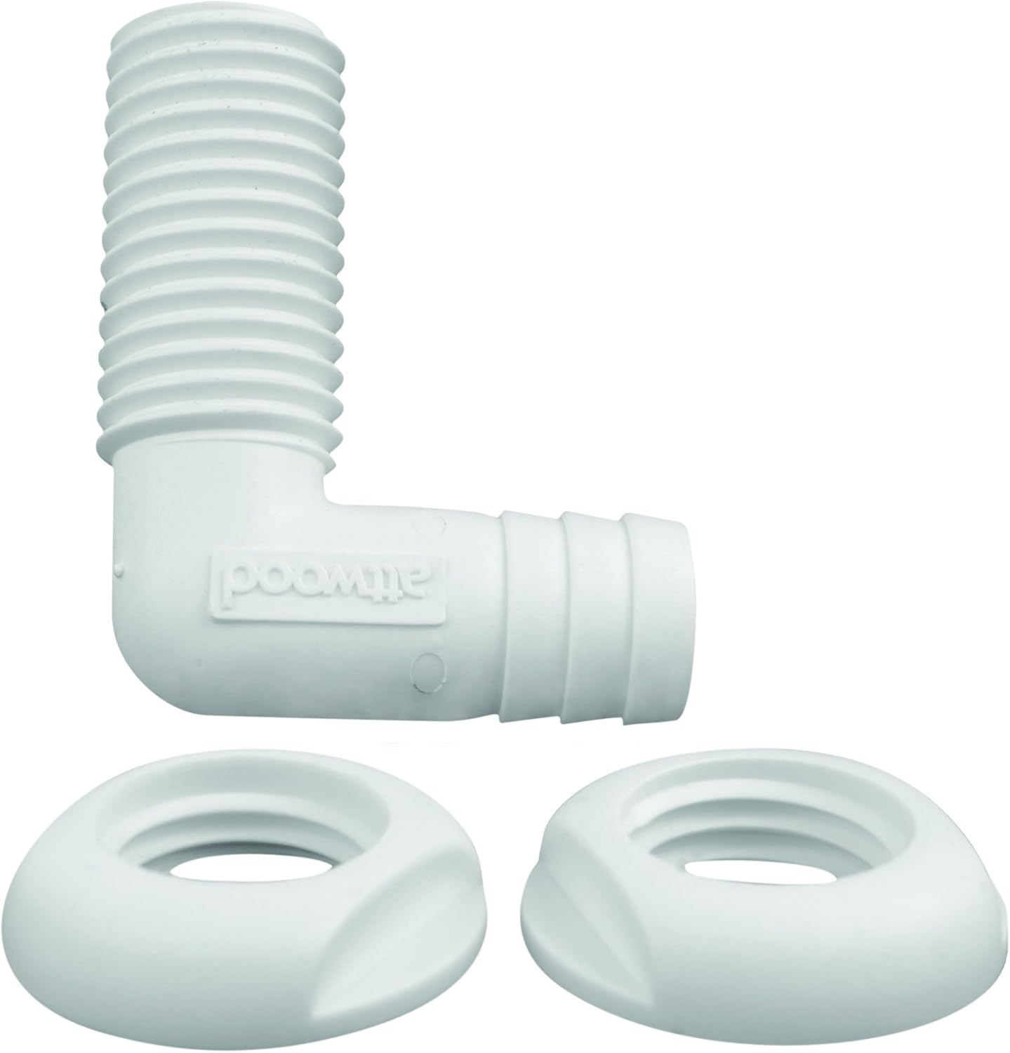 Attwood 3877-3 Polypropylene 90-Degree Thru-Hull Connector, White Finish : Sports & Outdoors