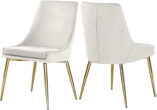 Miniatura 62 de Meridian Furniture Karina Collection Modern - Silla de comedor contemporánea tapizada de terciopelo con patas de metal resistentes. Gris,Negro