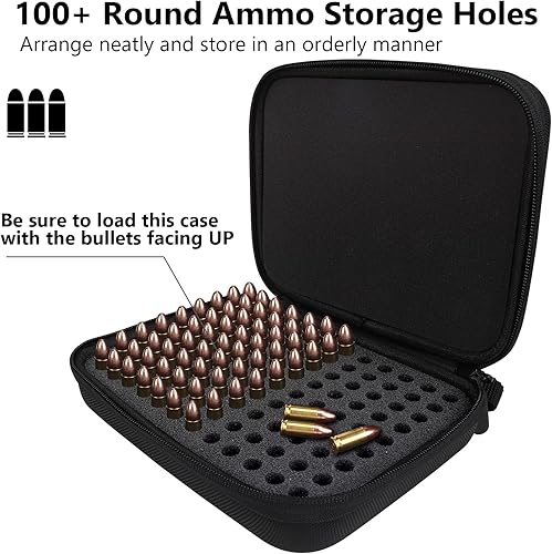 Miniatura 2 de Estuche redondo de munición 108 de 0.354 in, caja de almacenamiento de munición compatible con Luger de 0.354 in, Parabllum de 0.354 in, Makarov de