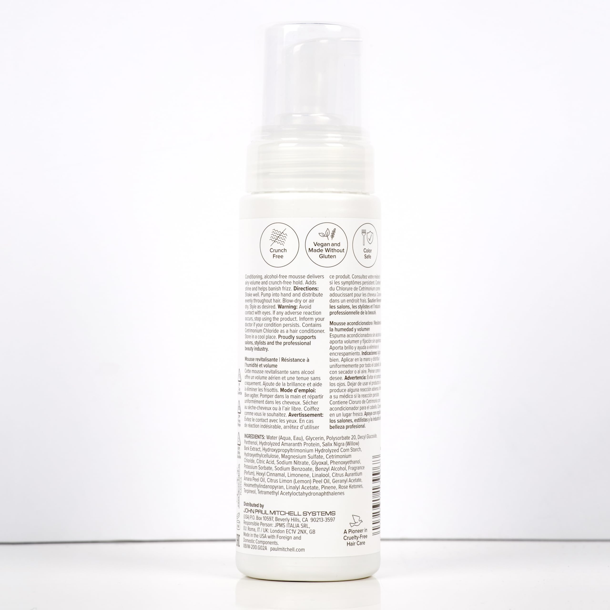 Paul Mitchell Invisiblewear Extra-Body Whip Conditioning Mousse, Humidity Resistance, Natural Finish, For Fine Hair, 6.8 fl. oz