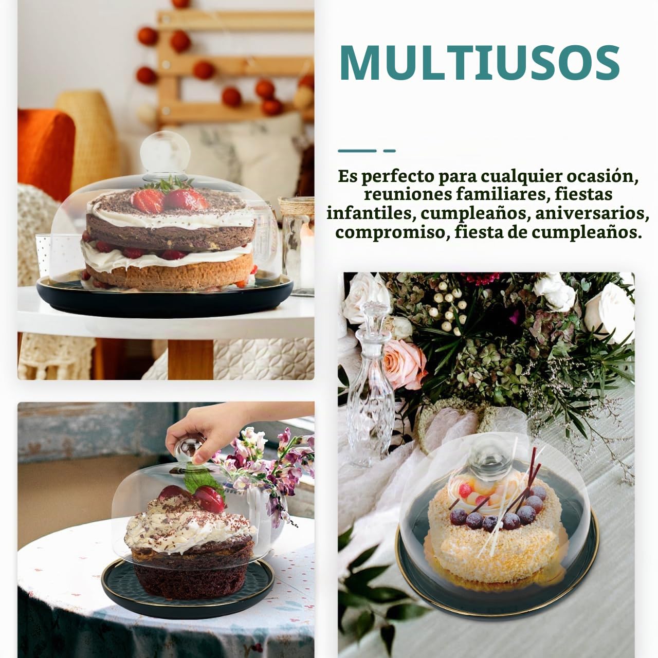 Soporte de cerámica para tartas, tapa de cristal, plato de porcelana, soporte para tartas, tapa para tartas, tapa de cristal, tapa de queso, tapa para alimentos, 30 cm