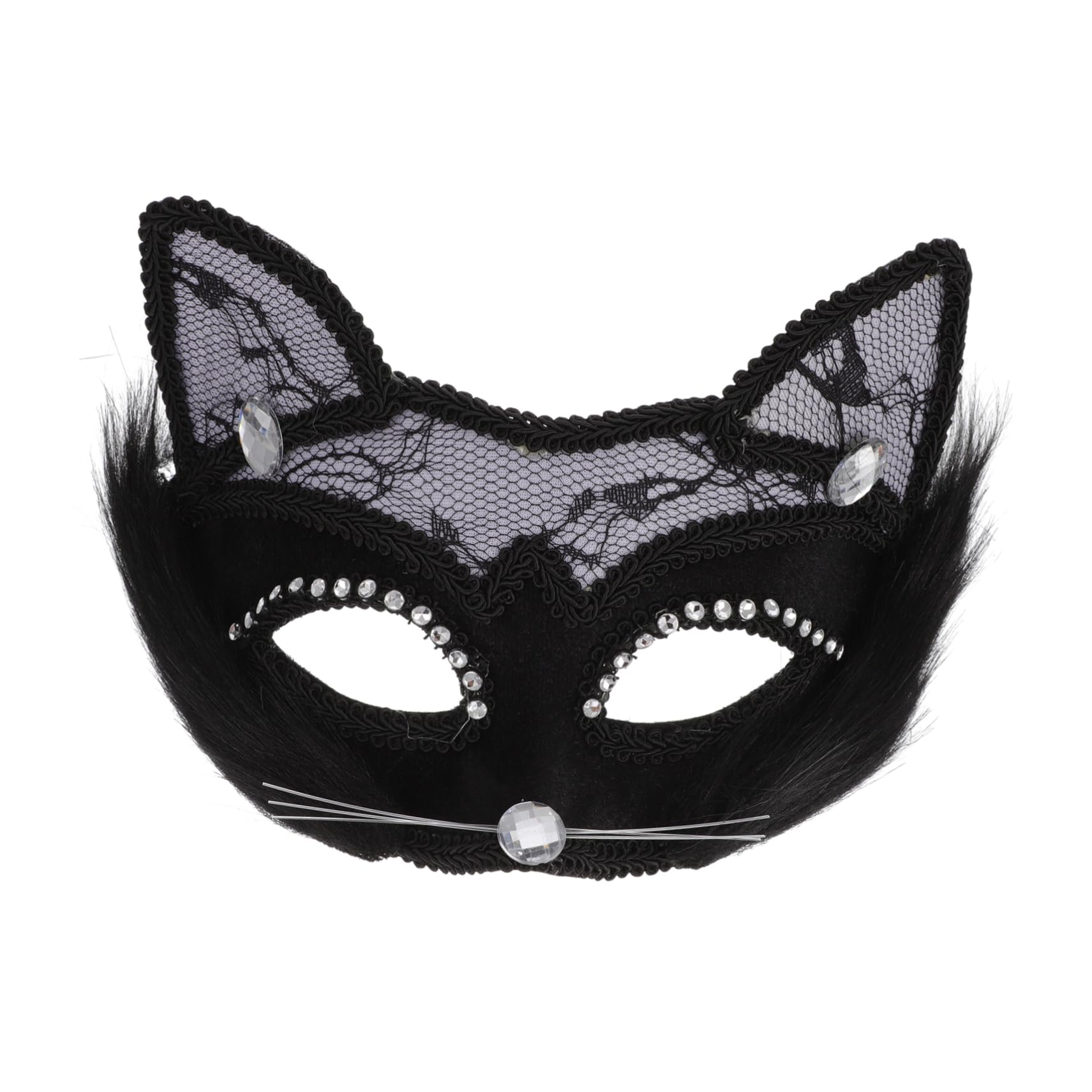 LIFKOME Lace Animal Cat Face Mask Masquerade Mask for Adults Halloween Costumes Party Half Face
