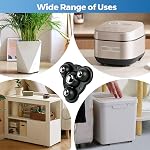 Roues de roulette autocollantes Roues pivotantes lourdes pour le mobilier, charge 80 Lbs/Set, rouleaux d'appareillage avec 4 Mini Roulettes pour appareils de cuisine, glisse facilement sur le comptoir (4, Charger en noir 80LBS, Balle en acier inoxydable, profil bas,