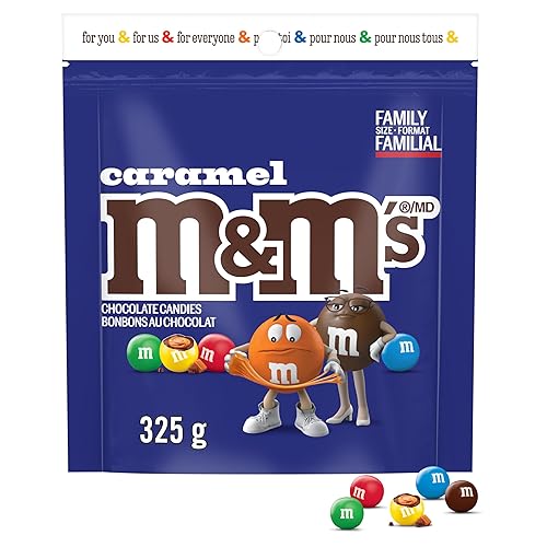 M&M'S, Caramel Milk Chocolate Candies, Family Size Bag, 325g