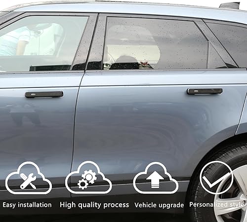 Miniatura 10 de HAPPYHORSE 4 piezas de cromo ABS negro mate para Land Rover Range Rover VELAR 2017 2018 manija de puerta exterior de coche accesorios