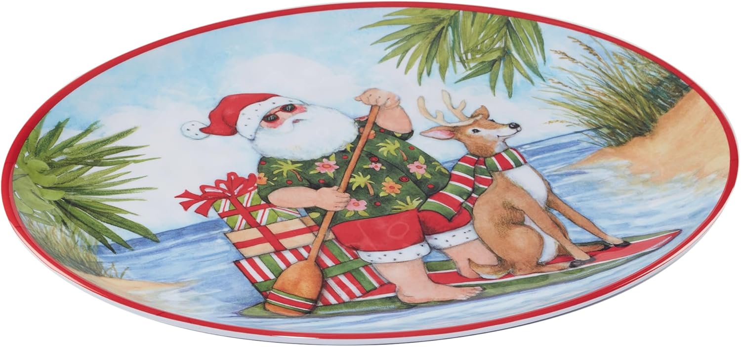 Certified International Santa's Wish Melamine 2 Piece Platter Set, Multicolor