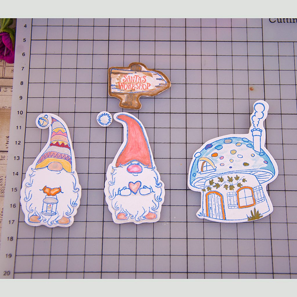Set Fustelle E Timbri Babbo Natale Per Scrapbooking – Stencil Metallici E Timbri In Silicio Per Biglietti Fai Da Te