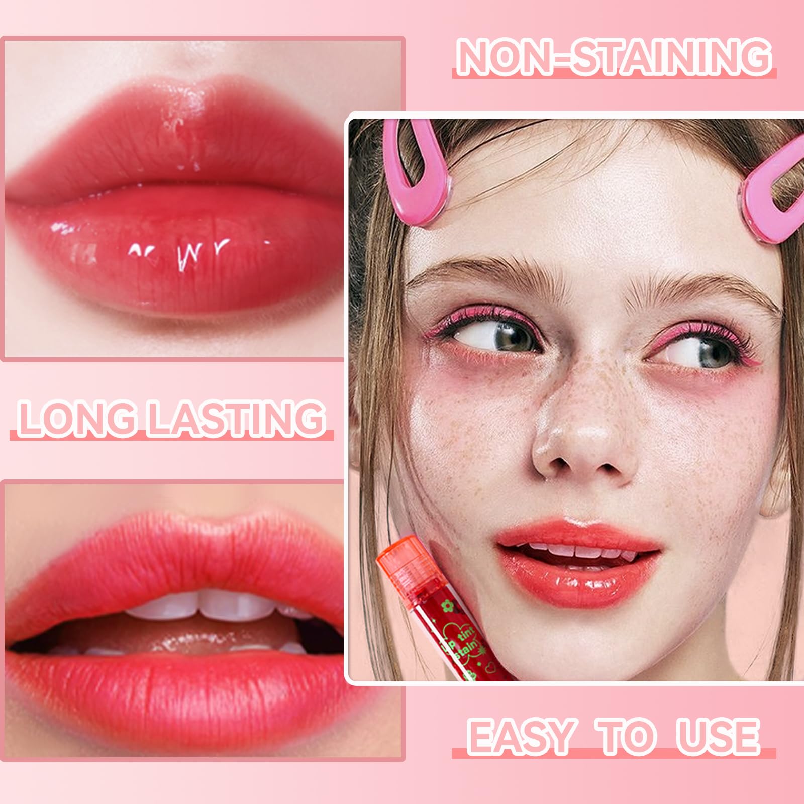 Amazon.com : Charm Kiss 4PCS Lip Tint Stain and Lip Oil Set