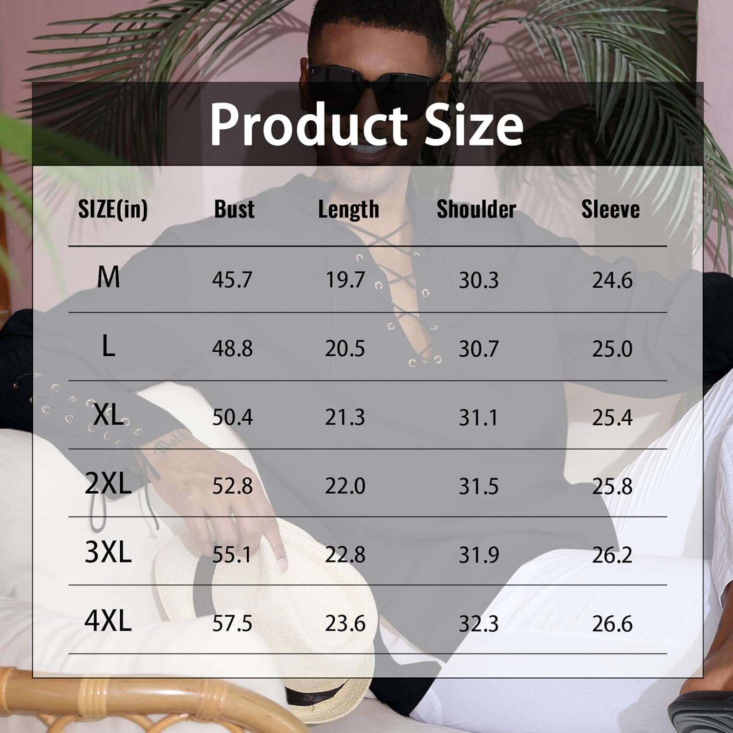 Men's Cotton Linen Shirt Drawstring Arm Banded Tops Medieval Viking Pirate Renaissance Halloween Costume - Image 6