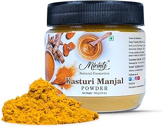 Mirintz 100% Natural Kasturi Manjal Powder | (100 gms) Pure Wild Turmeric Powder for Cosmetics & Skincare | Curcuma Aromatica Face Scrub Exfoliator | Amba Haldi for Soap, Face Mask