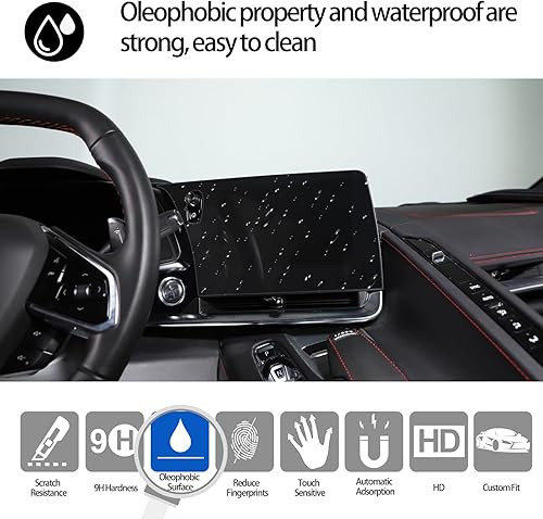Miniatura 6 de Protector de pantalla GPS compatible con Chevrolet Corvette C8 2020-2025, protector de pantalla de navegación, pantalla táctil central, película