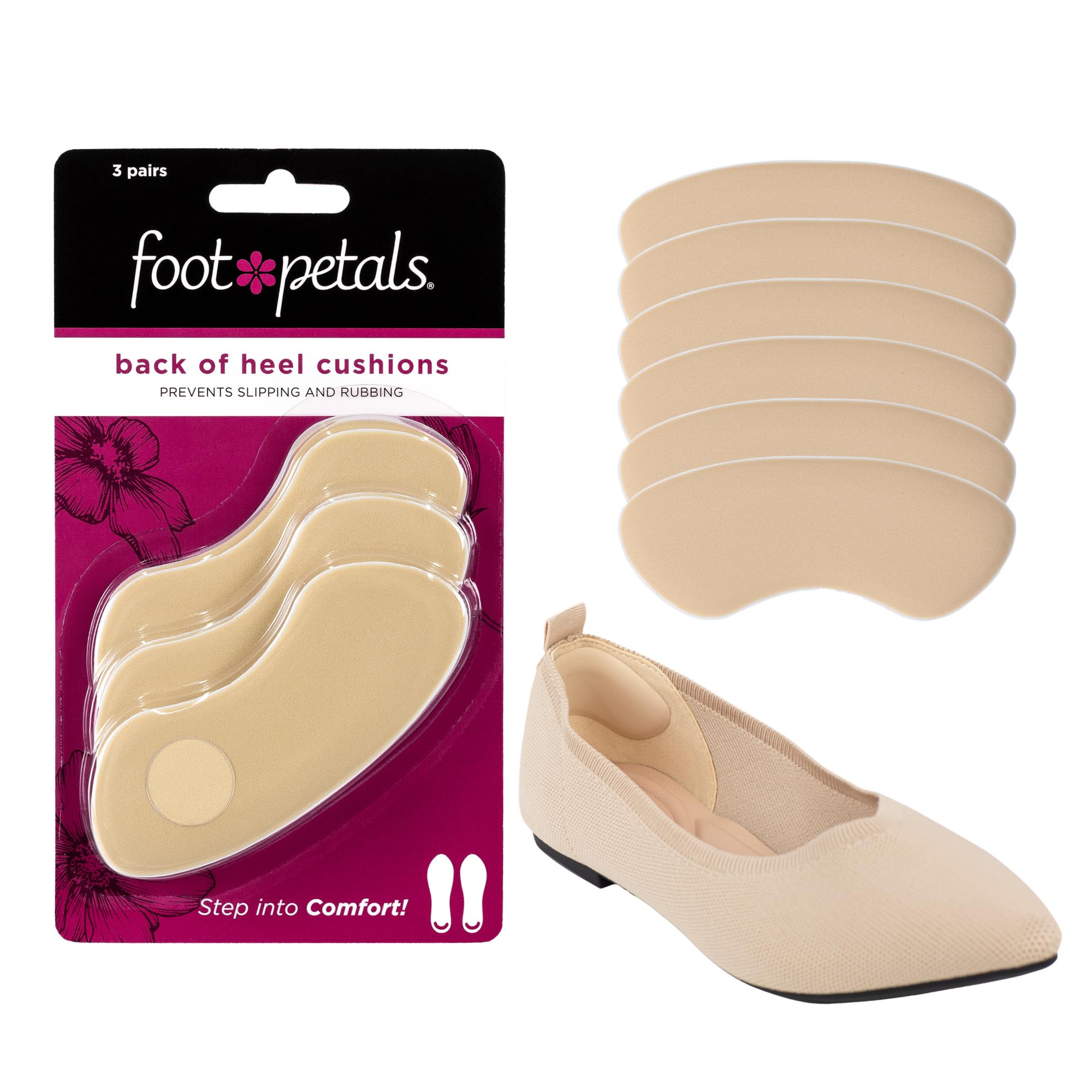 Foot Petals Womens Back of Heel Cushion