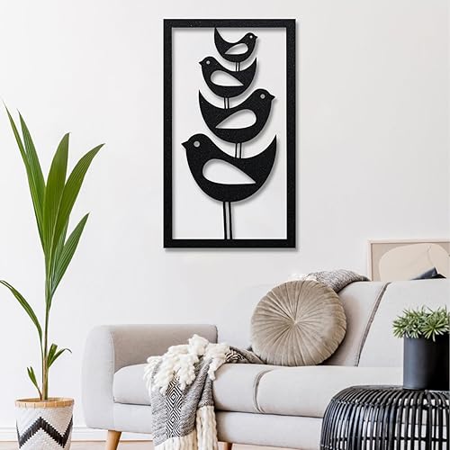 Miniatura 7 de Arte de pared de metal, decoración de pared de pájaros de metal, pájaros apilados modernos de mediados de siglo, arte de pared de pájaros de metal,
