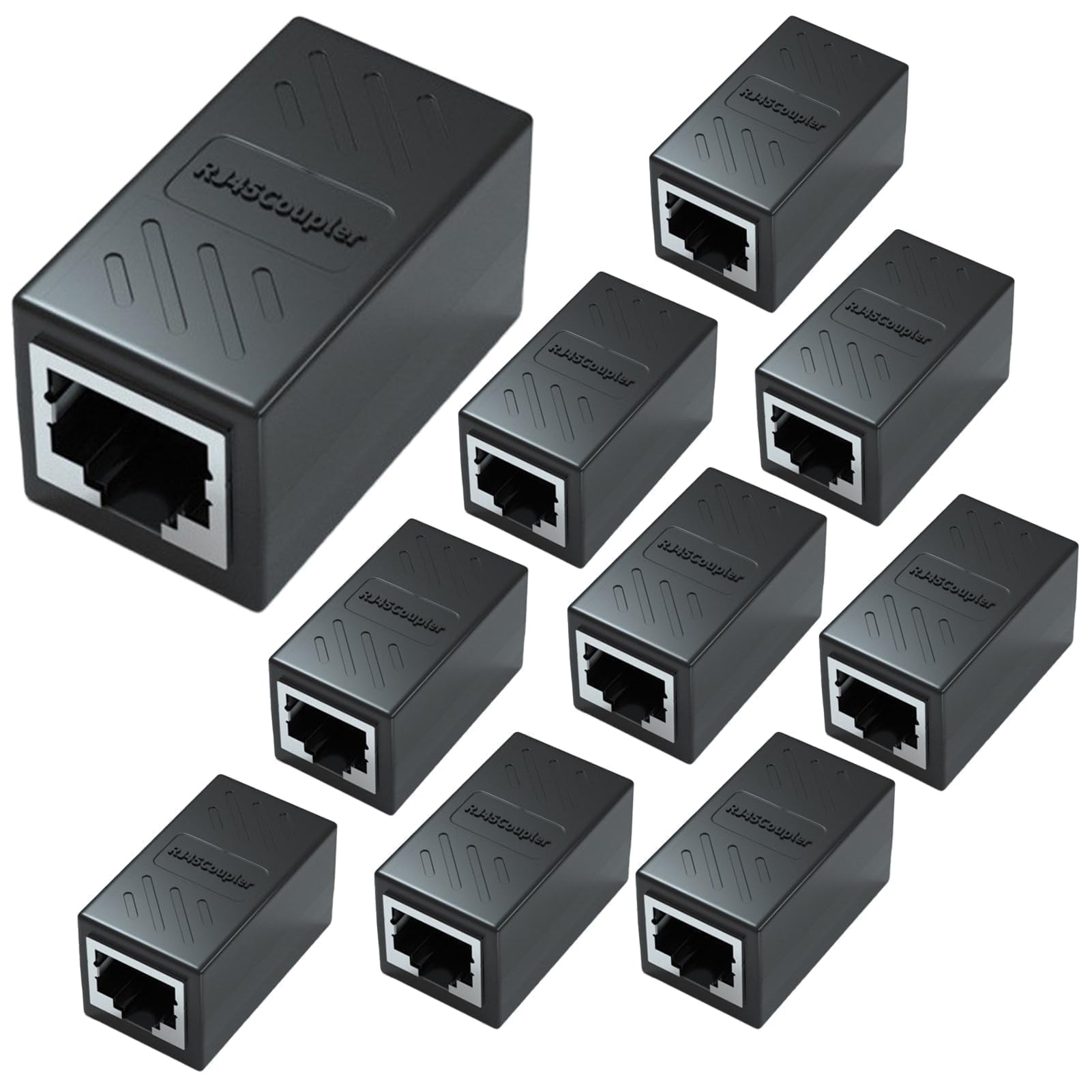10 Unidades Adaptador RJ45 Hembra a Hembra Cat7, Conector RJ45, Empalme Adaptador Ethernet Blindado Gigabit, Conectores Ethernet, Acoplador de Red para Cat7 Cat6 Cat5e Cat5 — view 8