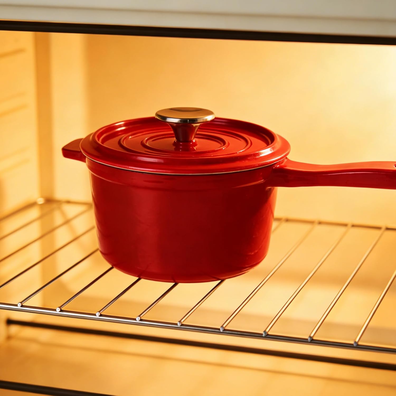 Enameled Cast Iron Sauce Pan, 2 Quarts Round Sauce Pot with Lid, Mini Dutch Oven Enamel Saucepan for Cooking Pasta Sauce, Marinate, Simmer, Refrigerate and Serve, Multiple Colors Available