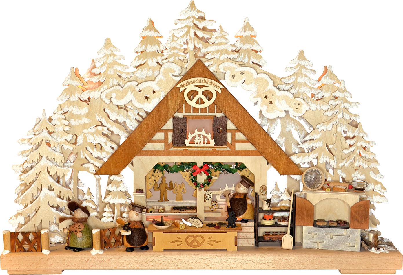 RATAGS 3D Candle Arch - Molli's Christmas Bakery with White Frost - 43x30 cm / 17x12 inch