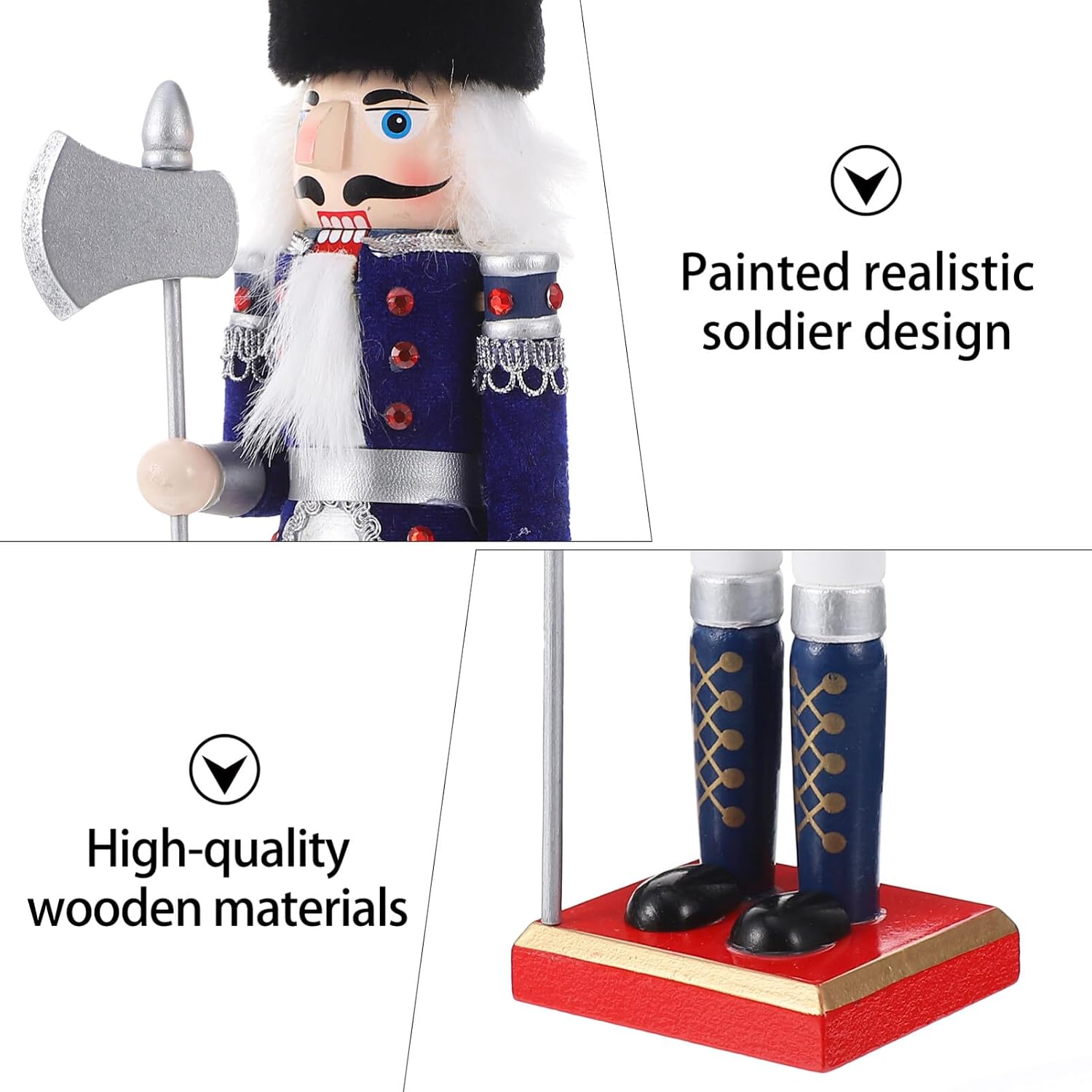 1pc Puppet Ornaments Nutcracker Figure Home Decor Nutcracker Puppet Walnut Soldier Doll Ornament Wooden Soldier Figure Wooden Doll Toy