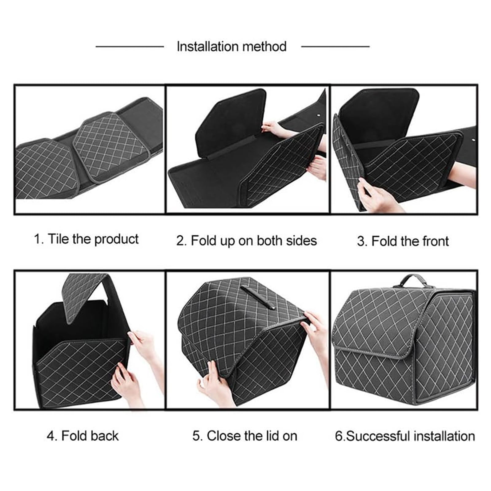 Organizzatore Bagagliaio Auto, per Volvo XC40 XC90 XC60 Organizer Pelle Pieghevole Salvaspazio Contenitore Portaoggetti Impermeabile,B-S