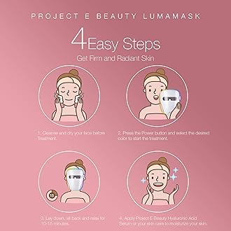 Project E Beauty Lumamask LED Light Therapy 7 LED Colors | Anti-Aging & Anti-Blemish Skincare | Reduce Fine Lines & Wrinkles | Skin Tightening | Lightweight & Wireless