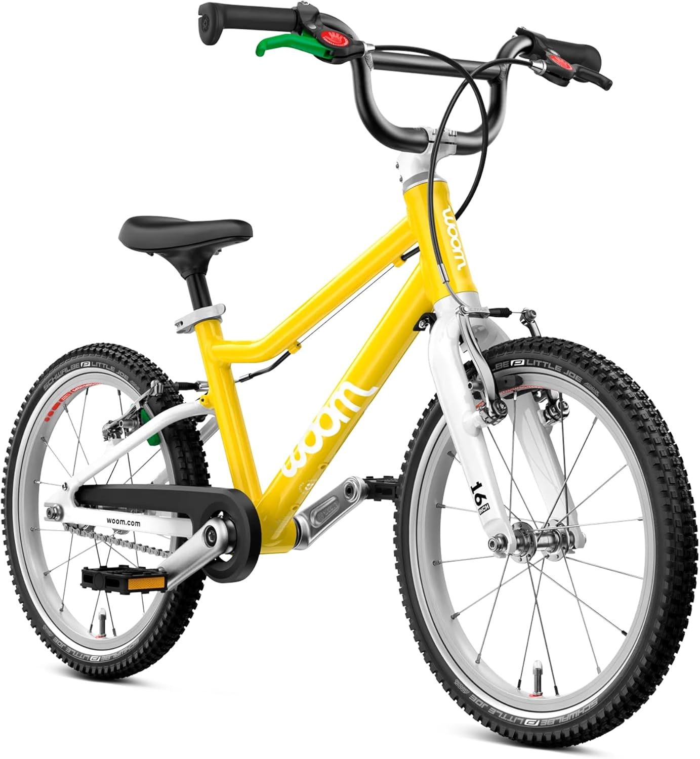 woom GO 3 / GO 3 AUTOMAGIC Kids’ Bike, 16-Inch Lightweight Bicycle for Ages 4–6, Handbrakes, Steering Limiter, Chainguard, Boys & Girls