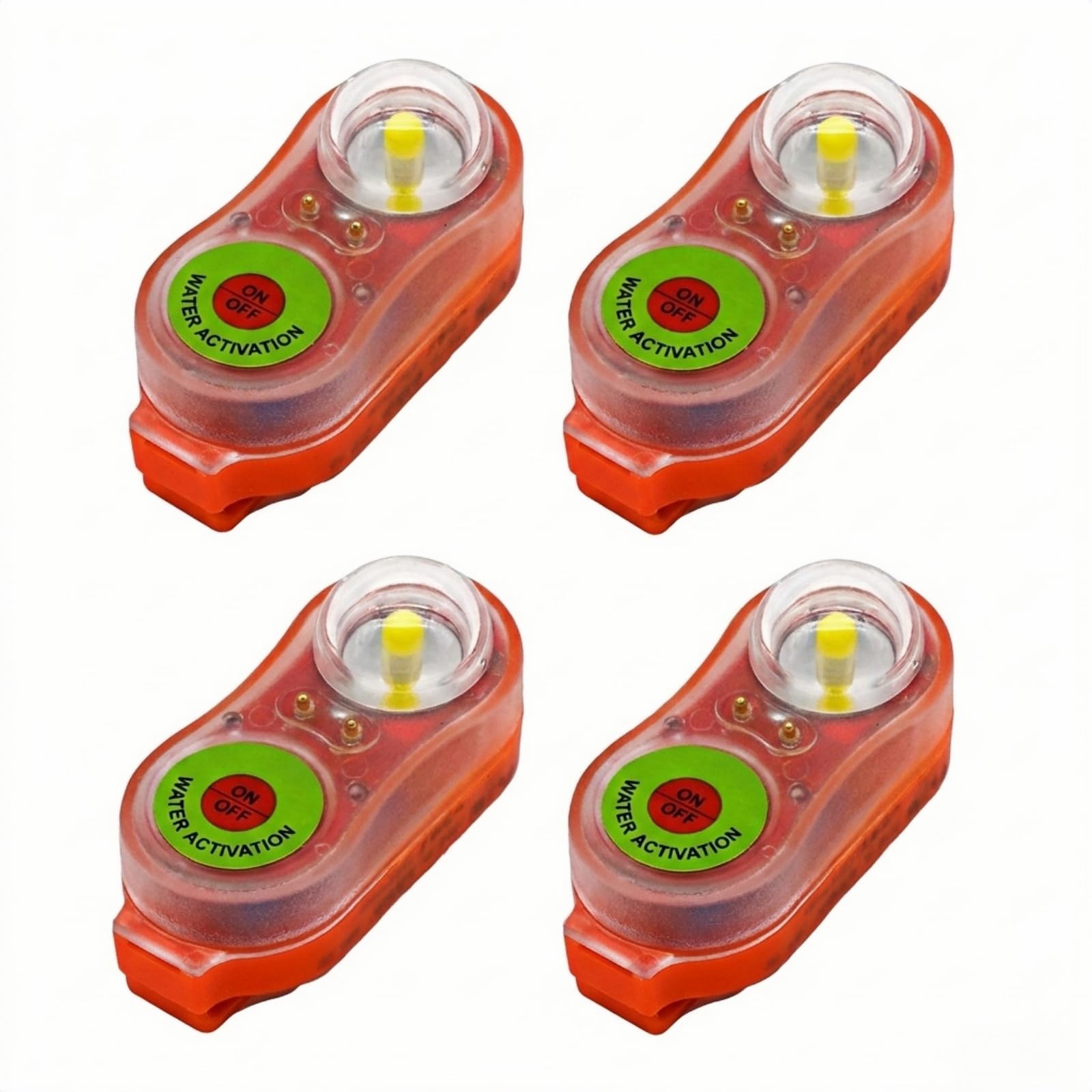 Luces de chaleco salvavidas LED con activación de agua – Juego de 4/8 piezas – Rojas y Verdes para Emergencia en el Mar para Supervivencia en Agua de Emergencia