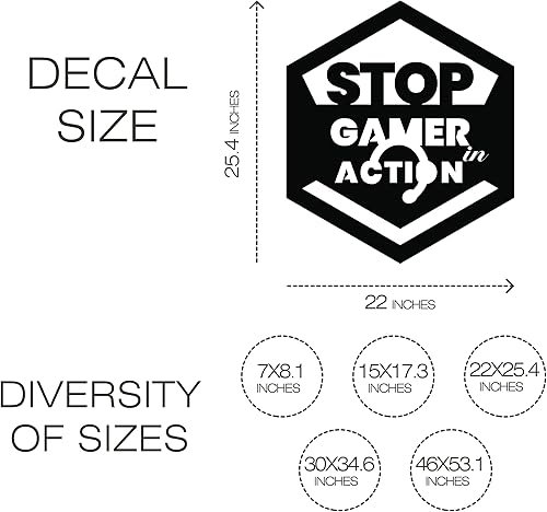 Miniatura 9 de Gamer in Action Wall Vinyl Decals - Gamer Vinyl Wall Sticker for Kids Rooms - Personalized Video Game Decor for Boys' Room - Creative Gamer Vinyl