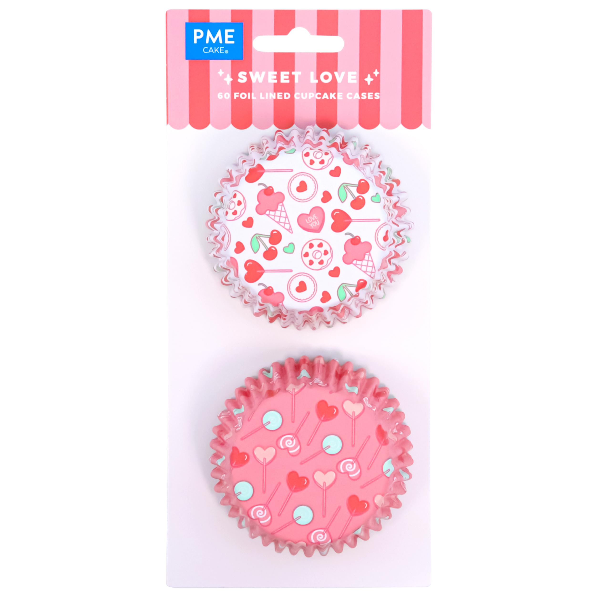 PME Valentines Foil-Lined Cupcake Cases - Sweet Love, Set of 60