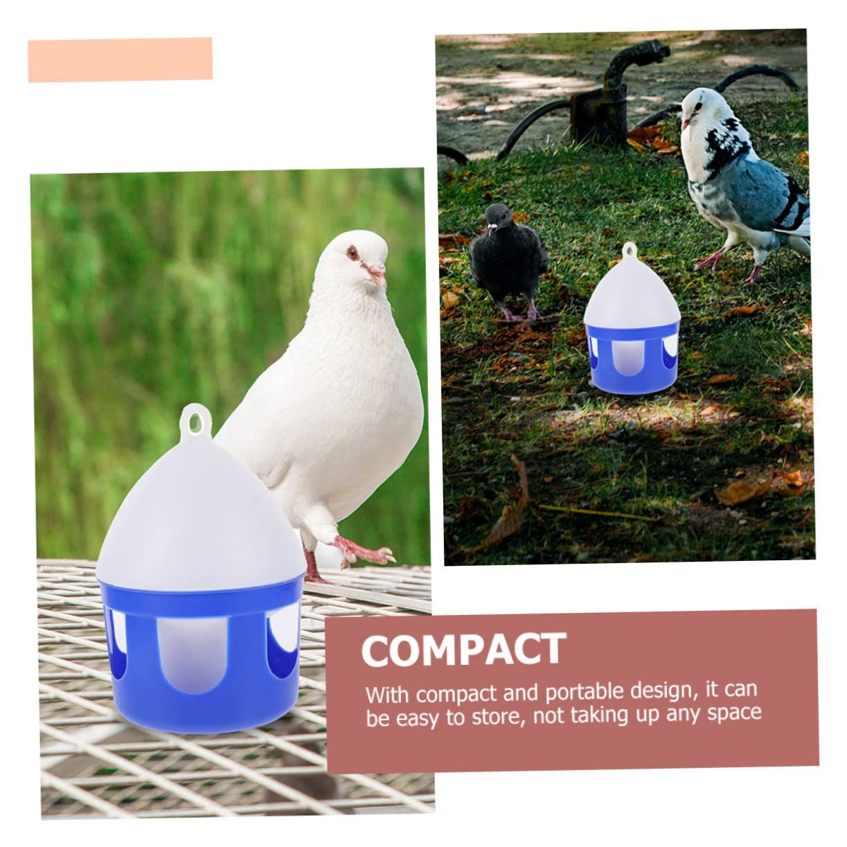 Abreuvoir Portable pour Oiseaux 2 Pièces, PVC, 2 L, Réutilisable