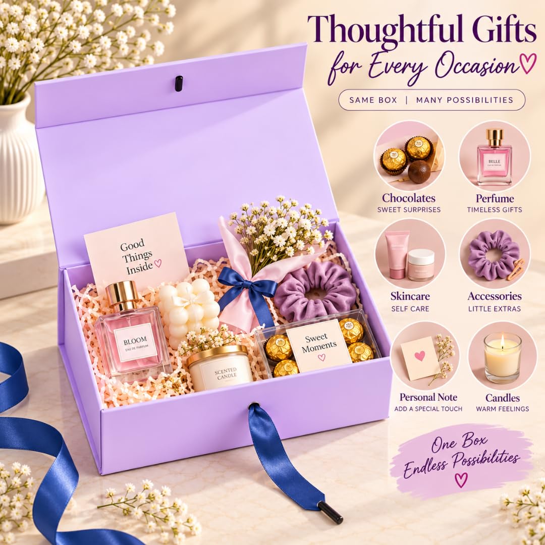 Decorative Gift Boxes - Collapsible & Purple -4