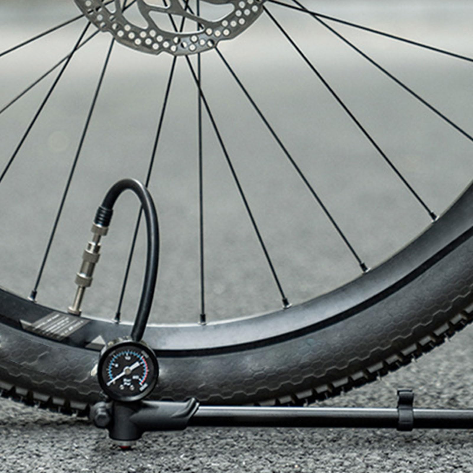 Pompe d'amortisseur pour vélo tout-terrain Accessoires et accessoires de vélo portables | Pompe d'amortisseur pour vélo tout-terrain et pompe à pneu avec manomètre pour l'entretien quotidien vélo tout-terrain
