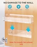 Nieifi Spice Rack Wall Mount, Spice Organizer for Spice Jars, Screw or Adhesive Hanging Spice Rack Organizer for Your Kitchen Cabinet or Pantry Door,4 Pack (Clear)
