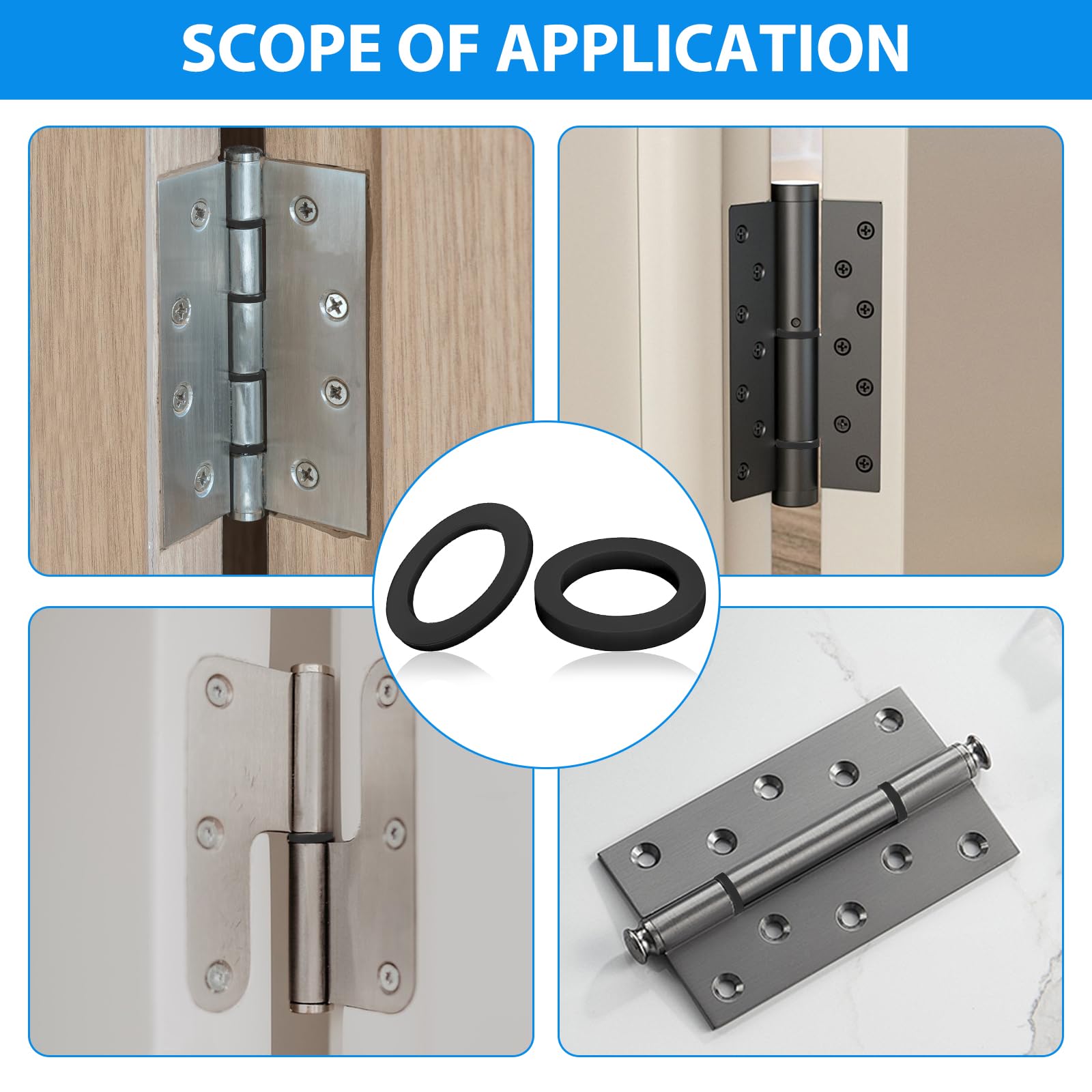 100 Rondelle Di Nylon Per Porte - Spessori 1mm E 2mm, Diametro 10x15mm, Distanziali Antiscricchiolio - Foto 4