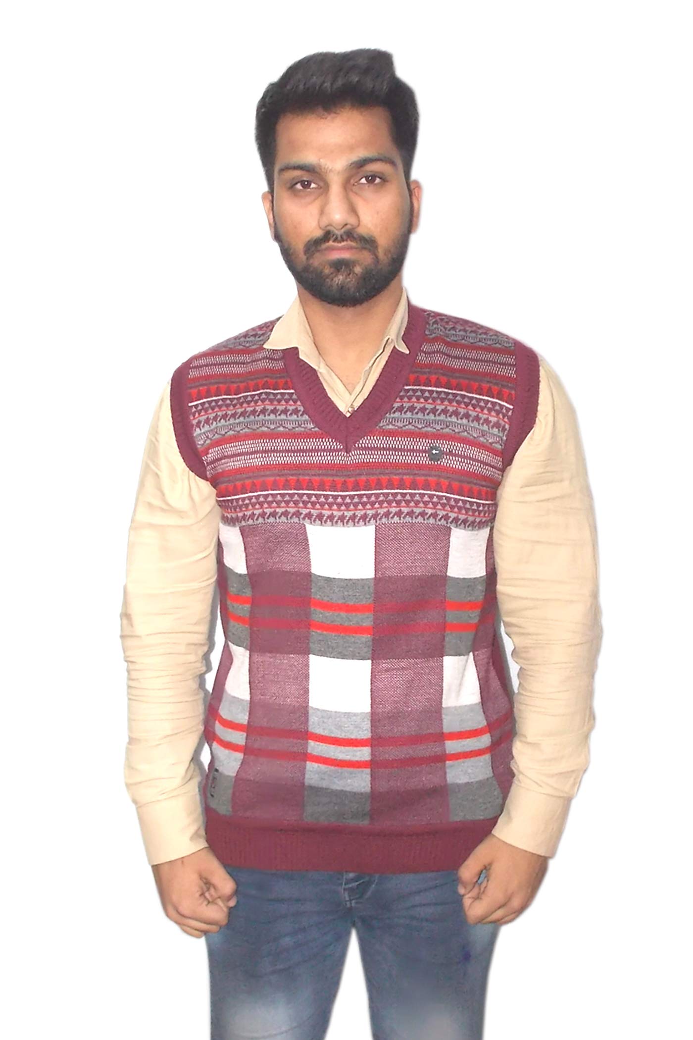 bravezi Woolen Sweater for Men Red-picture-33
