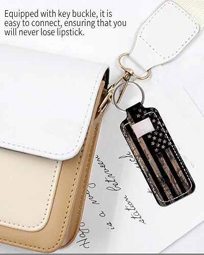 Miniatura 2 de KLLRO RUO Chapstick Holder Llavero Moda Lápiz Labial Manga Bálsamo Labial Portátil Bolsillo Brillo Labial Soporte de Tubo