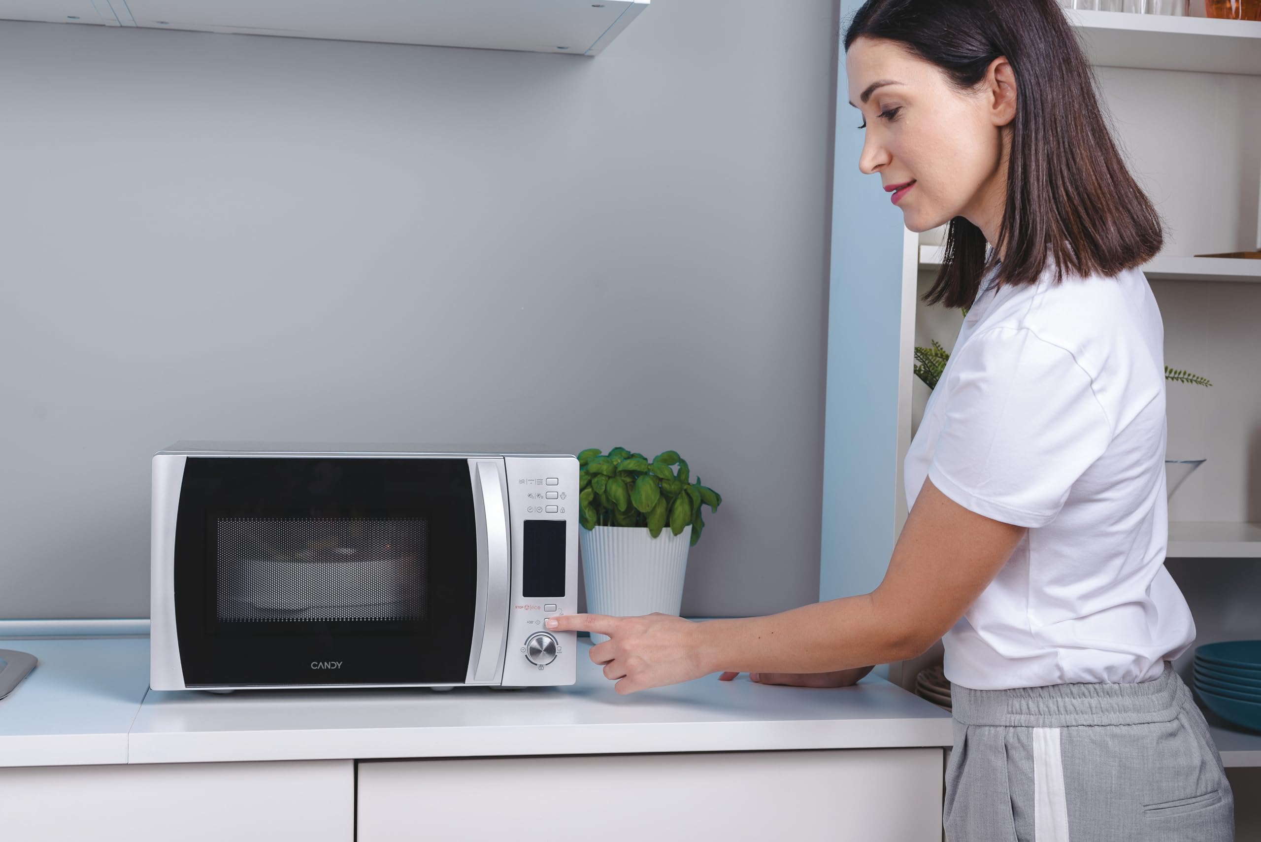 Candy X-Range CMXG22DS/ST Microonde con grill, capacità 22l, accessorio per vapore, 40 programmi, 5 livelli di funzionamento, potenza 1250 W, inox