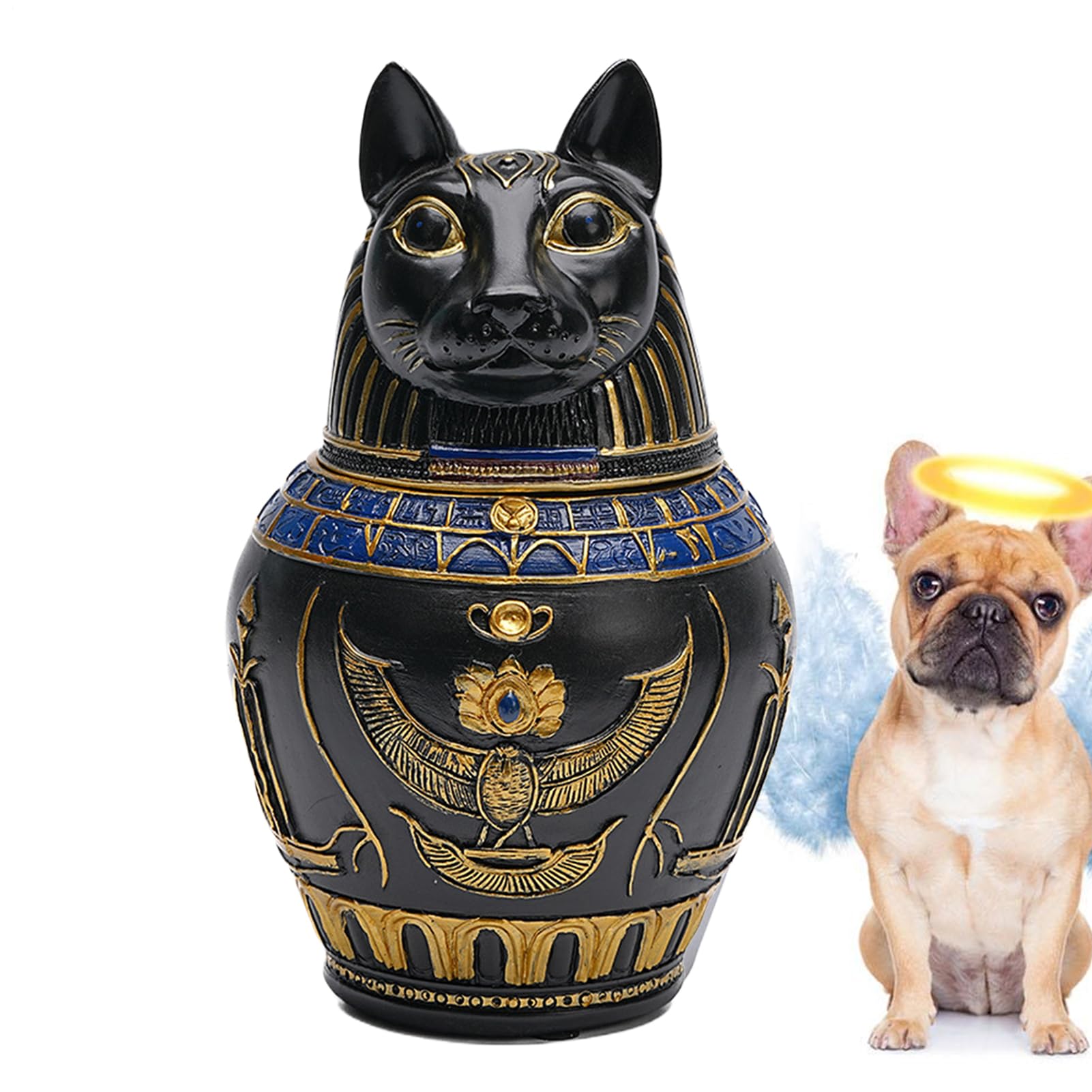 Urne pour chien et chat égyptien en résine deuil
