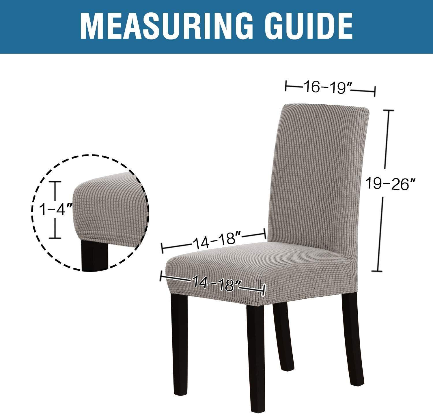 XMNTG Set of 4 Waterproof White Pu Leather Dining Chair Cover Stretch Oilproof Parsons Chair Slipcover Removable Chair Protector Cover for Banquet Hotel Wedding (4, White)