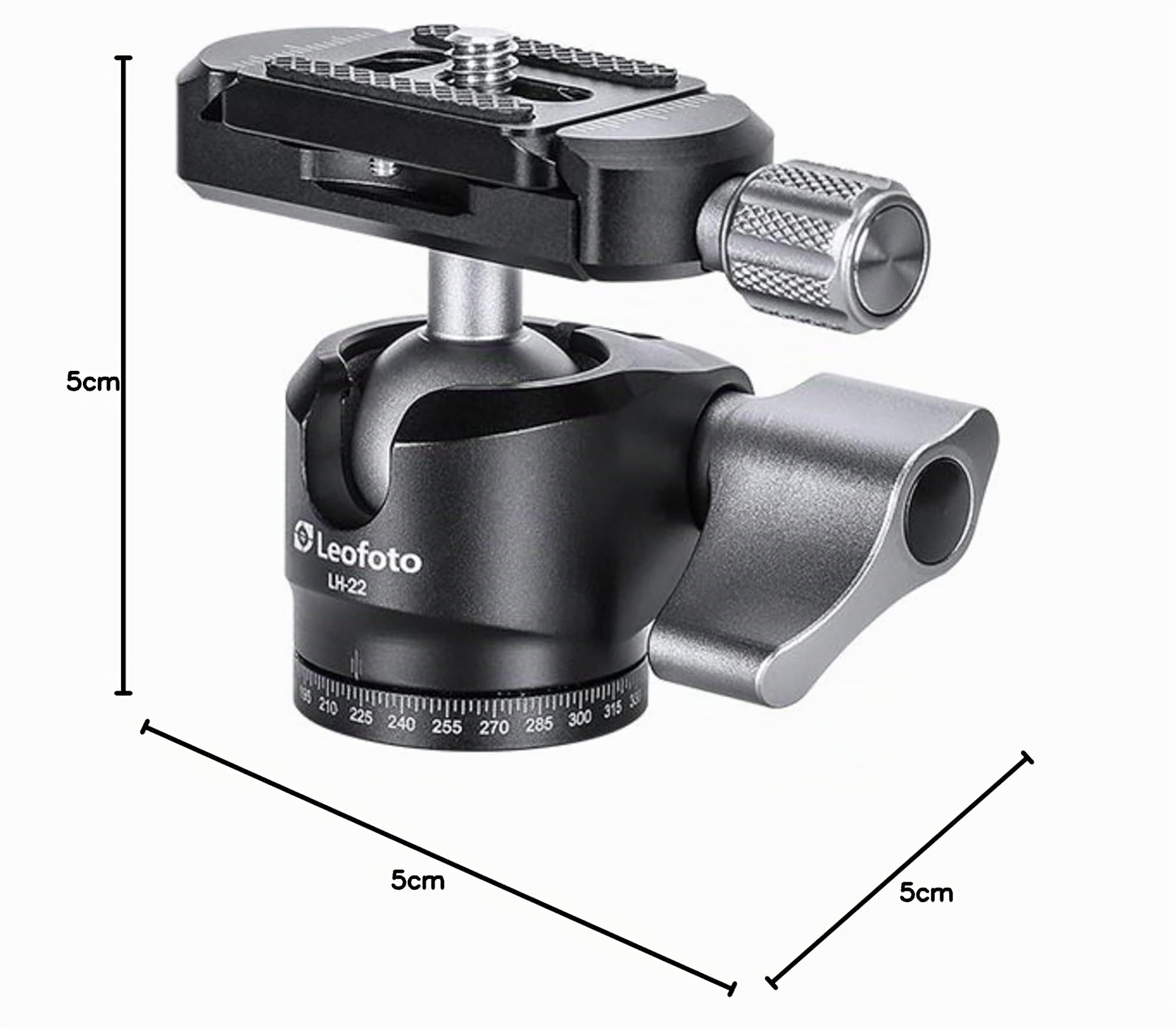 Leofoto MT-02C+LH-22 Treppiede da tavolo, Mini Travel, Fibra di carbonio, 2 Sezione Gambe, 1/4" Treppiede Montaggio Kit Testa a Sfera (Nero)